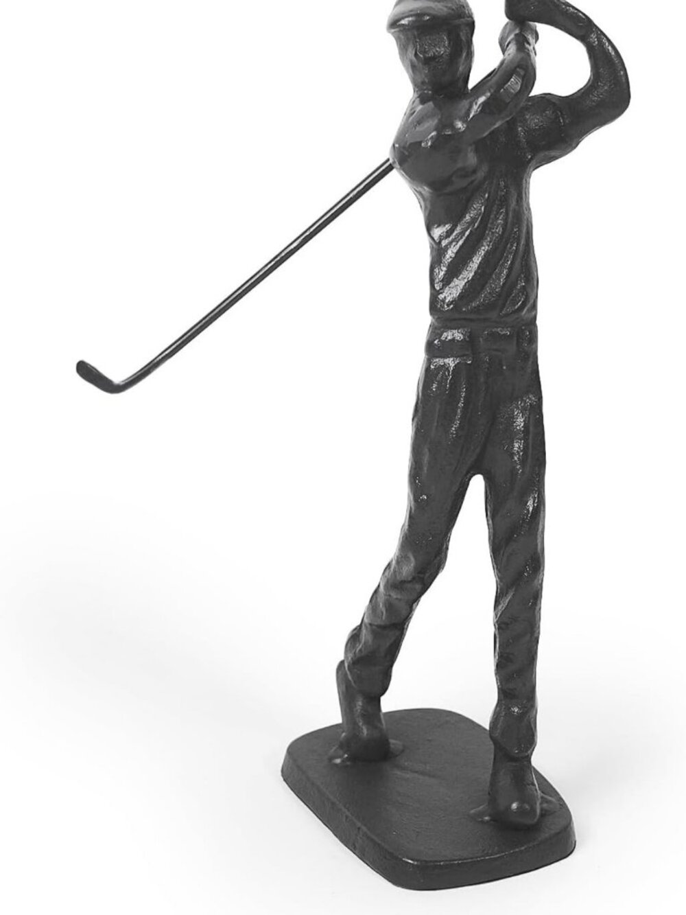 Abstract Cast Iron Golf Player Statue - Metal Sport Figurine for Home Decor Gift